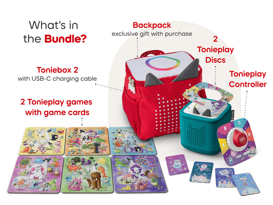 toniebox 2 tonies originals game bundle - tropical teal